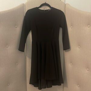 Express Black Crew Neck 3/4 Sleeve Back Zipper Dress XS